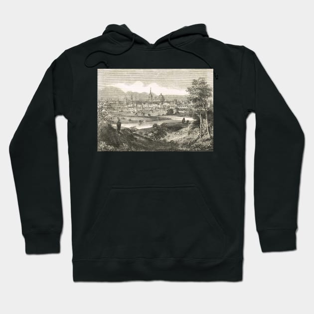 Oxford, city of dreaming spires, England, seen from the Abingdon Road, 19th century scene Hoodie by artfromthepast